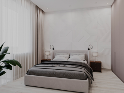 Фото № 6: Дизайн-проект двухкомнатной квартиры 65.15  м² Современный стиль для ЖК Спасский Мост