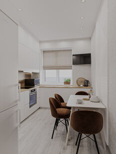 Фото № 3: Дизайн-проект двухкомнатной квартиры 65.15  м² Современный стиль для ЖК Спасский Мост