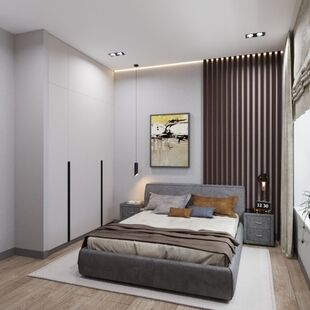 Фото № 6: Дизайн-проект двухкомнатной квартиры 39.73  м² стиль Модернизм для ЖК Holland Park