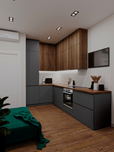 Фото № 2: Дизайн-проект трехкомнатной квартиры 63.5  м² Современный стиль для ЖК Парк Легенд