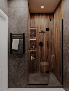 Фото № 6: Дизайн-проект трехкомнатной квартиры 63.5  м² Современный стиль для ЖК Парк Легенд