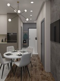 Фото № 4: Дизайн-проект однокомнатной квартиры 42.6  м² стиль Модернизм для ЖК Эко-град на Микояна