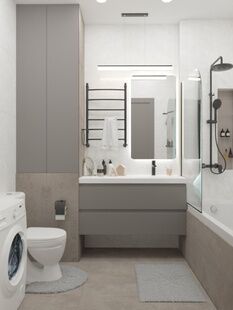 Фото № 3: Дизайн-проект однокомнатной квартиры 42.6  м² стиль Модернизм для ЖК Эко-град на Микояна