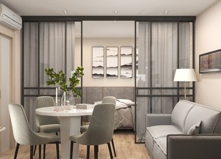 Фото № 6: Дизайн-проект трехкомнатной квартиры 72.55  м² Стиль Контемпорари для ЖК Московский