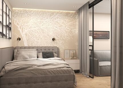 Фото № 5: Дизайн-проект трехкомнатной квартиры 72.55  м² Стиль Контемпорари для ЖК Московский