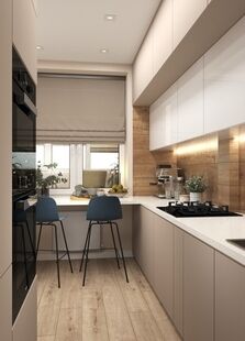 Фото № 2: Дизайн-проект трехкомнатной квартиры 72.55  м² Стиль Контемпорари для ЖК Московский