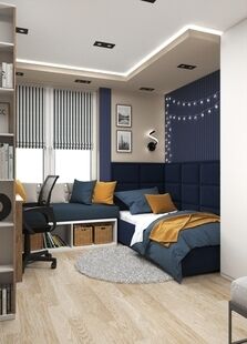 Фото № 4: Дизайн-проект трехкомнатной квартиры 72.55  м² Стиль Контемпорари для ЖК Московский