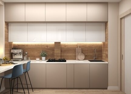 Фото № 3: Дизайн-проект трехкомнатной квартиры 72.55  м² Стиль Контемпорари для ЖК Московский