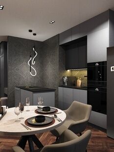 Фото № 3: Дизайн-проект двухкомнатной квартиры 46.05  м² Современный стиль для ЖК Золотые Ворота