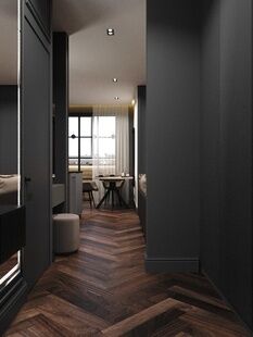 Фото № 2: Дизайн-проект двухкомнатной квартиры 46.05  м² Современный стиль для ЖК Золотые Ворота