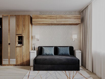 Фото № 6: Дизайн-проект квартиры-студии 34.9  м² Стиль Минимализм для ЖК Московский