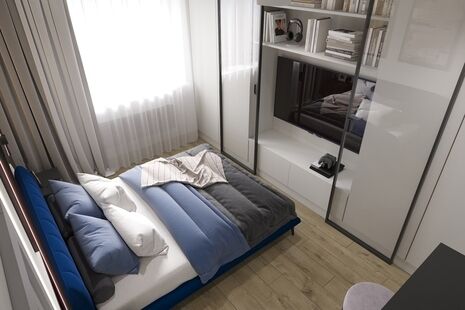 Фото № 5: Дизайн-проект трехкомнатной квартиры 75.63  м² Современный стиль для ЖК Орехово