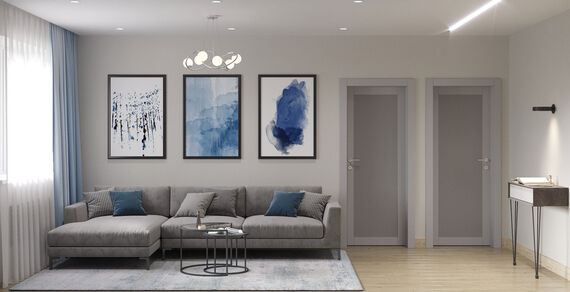 Фото № 6: Дизайн-проект трехкомнатной квартиры 75.63  м² Современный стиль для ЖК Орехово