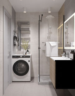 Фото № 2: Дизайн-проект трехкомнатной квартиры 75.63  м² Современный стиль для ЖК Орехово