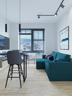 Фото № 5: Дизайн-проект двухкомнатной квартиры 39.16  м² Современный стиль для ЖК Дискавери Парк