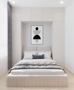 Фото № 3: Дизайн-проект однокомнатной квартиры 37.5  м² Стиль Минимализм для ЖК Сердце Столицы