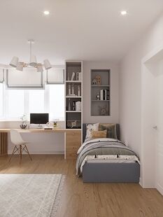 Фото № 1: Дизайн-проект четырехкомнатной квартиры 93.96  м² Современный стиль для ЖК Солнцево