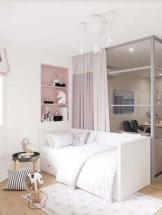 Фото № 2: Дизайн-проект четырехкомнатной квартиры 93.96  м² Современный стиль для ЖК Солнцево