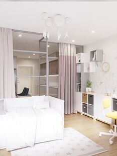 Фото № 4: Дизайн-проект четырехкомнатной квартиры 93.96  м² Современный стиль для ЖК Солнцево