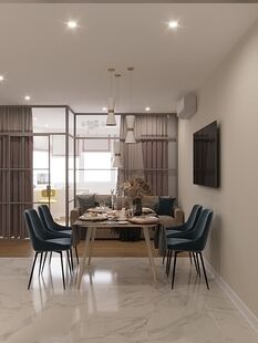 Фото № 5: Дизайн-проект четырехкомнатной квартиры 93.96  м² Современный стиль для ЖК Солнцево