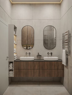 Фото № 3: Дизайн-проект четырехкомнатной квартиры 97.48  м² стиль Модернизм для ЖК Огни