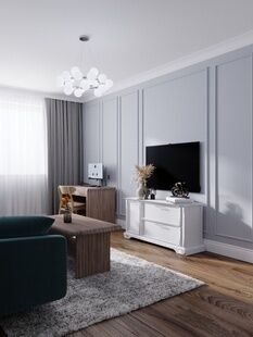 Фото № 6: Дизайн-проект двухкомнатной квартиры 56.26  м² Современный стиль для ЖК Московский