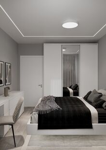 Фото № 1: Дизайн-проект двухкомнатной квартиры 40.19  м² Стиль Минимализм для ЖК Первый Квартал