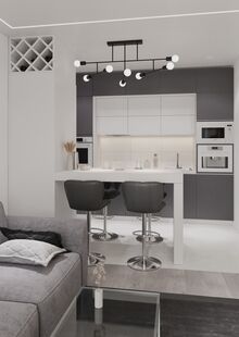 Фото № 4: Дизайн-проект двухкомнатной квартиры 40.19  м² Стиль Минимализм для ЖК Первый Квартал