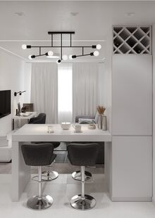 Фото № 6: Дизайн-проект двухкомнатной квартиры 40.19  м² Стиль Минимализм для ЖК Первый Квартал