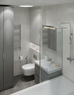 Фото № 3: Дизайн-проект двухкомнатной квартиры 40.19  м² Стиль Минимализм для ЖК Первый Квартал