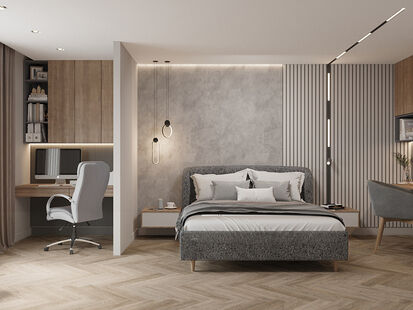 Фото № 1: Дизайн-проект четырехкомнатной квартиры 114.47  м² стиль Модернизм для ЖК Лондон Парк