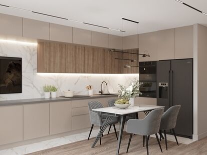 Фото № 6: Дизайн-проект четырехкомнатной квартиры 114.47  м² стиль Модернизм для ЖК Лондон Парк