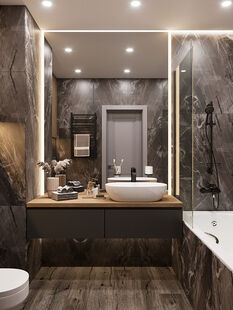 Фото № 2: Дизайн-проект четырехкомнатной квартиры 114.47  м² стиль Модернизм для ЖК Лондон Парк