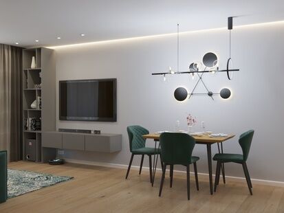 Фото № 1: Дизайн-проект трехкомнатной квартиры 71.3  м² Современный стиль для ЖК Минский Квартал