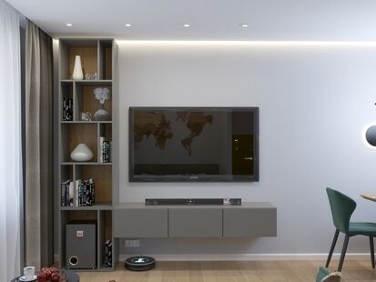 Фото № 2: Дизайн-проект трехкомнатной квартиры 71.3  м² Современный стиль для ЖК Минский Квартал