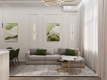 Фото № 6: Дизайн-проект четырехкомнатной квартиры 112.09  м² стиль Модернизм для ЖК Silver