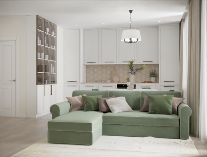 Фото № 1: Дизайн-проект двухкомнатной квартиры 64.75  м² Современный стиль для ЖК Дом на Набережной