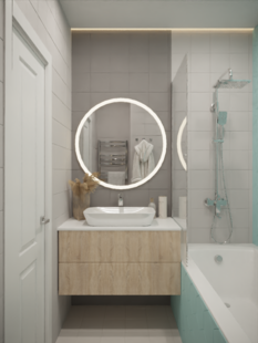 Фото № 5: Дизайн-проект двухкомнатной квартиры 64.75  м² Современный стиль для ЖК Дом на Набережной