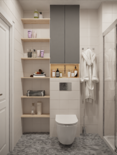 Фото № 4: Дизайн-проект двухкомнатной квартиры 64.75  м² Современный стиль для ЖК Дом на Набережной