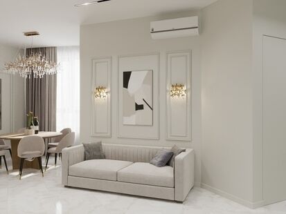 Фото № 6: Дизайн-проект трехкомнатной квартиры 79.5  м² Стиль Современная классика для ЖК Крылья