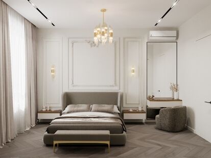 Фото № 4: Дизайн-проект трехкомнатной квартиры 79.5  м² Стиль Современная классика для ЖК Крылья