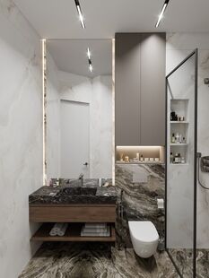 Фото № 2: Дизайн-проект трехкомнатной квартиры 79.5  м² Стиль Современная классика для ЖК Крылья