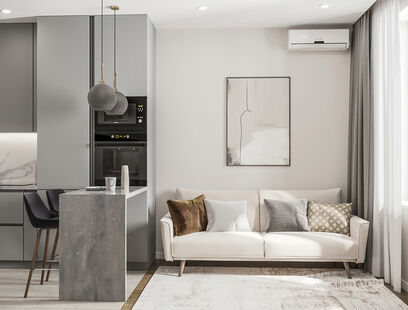 Фото № 3: Дизайн-проект трехкомнатной квартиры 66.28  м² Современный стиль для ЖК Московский