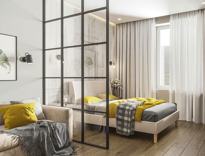 Фото № 2: Дизайн-проект трехкомнатной квартиры 66.28  м² Современный стиль для ЖК Московский