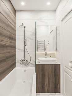 Фото № 5: Дизайн-проект трехкомнатной квартиры 66.28  м² Современный стиль для ЖК Московский