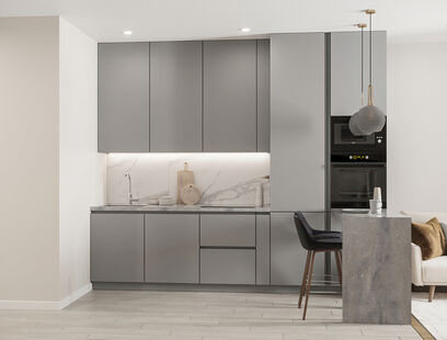 Фото № 6: Дизайн-проект трехкомнатной квартиры 66.28  м² Современный стиль для ЖК Московский