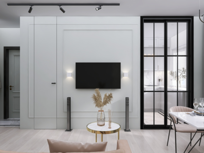 Фото № 5: Дизайн-проект трехкомнатной квартиры 92.6  м² Современный стиль для ЖК в г. Зеленоград