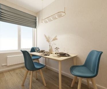 Фото № 2: Дизайн-проект однокомнатной квартиры 38.72  м² Стиль Контемпорари для ЖК Московский