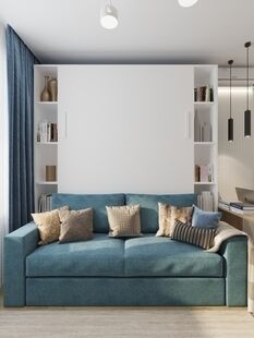 Фото № 3: Дизайн-проект однокомнатной квартиры 38.72  м² Стиль Контемпорари для ЖК Московский