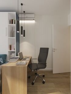 Фото № 4: Дизайн-проект однокомнатной квартиры 38.72  м² Стиль Контемпорари для ЖК Московский